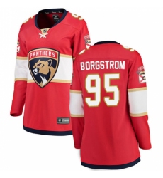 Women's Florida Panthers #95 Henrik Borgstrom Fanatics Branded Red Home Breakaway NHL Jersey Women's Florida Panthers #95 Henrik Borgstrom Fanatics Branded Red Home Breakaway NHL Jersey