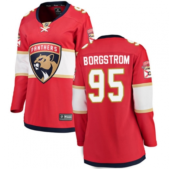 Women's Florida Panthers #95 Henrik Borgstrom Fanatics Branded Red Home Breakaway NHL Jersey Women's Florida Panthers #95 Henrik Borgstrom Fanatics Branded Red Home Breakaway NHL Jersey