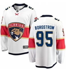 Youth Florida Panthers #95 Henrik Borgstrom Fanatics Branded White Away Breakaway NHL Jersey