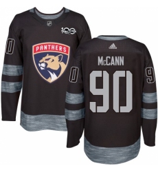Men's Adidas Florida Panthers #90 Jared McCann Authentic Black 1917-2017 100th Anniversary NHL Jersey