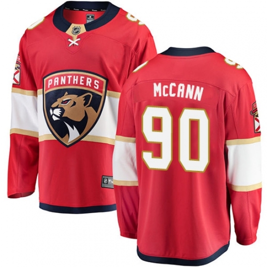 Men's Florida Panthers #90 Jared McCann Fanatics Branded Red Home Breakaway NHL Jersey Men's Florida Panthers #90 Jared McCann Fanatics Branded Red Home Breakaway NHL Jersey