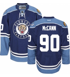 Men's Reebok Florida Panthers #90 Jared McCann Authentic Navy Blue Third NHL Jersey