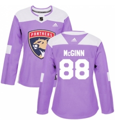 Women's Adidas Florida Panthers #88 Jamie McGinn Authentic Purple Fights Cancer Practice NHL Jersey