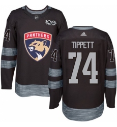 Men's Adidas Florida Panthers #74 Owen Tippett Authentic Black 1917-2017 100th Anniversary NHL Jersey