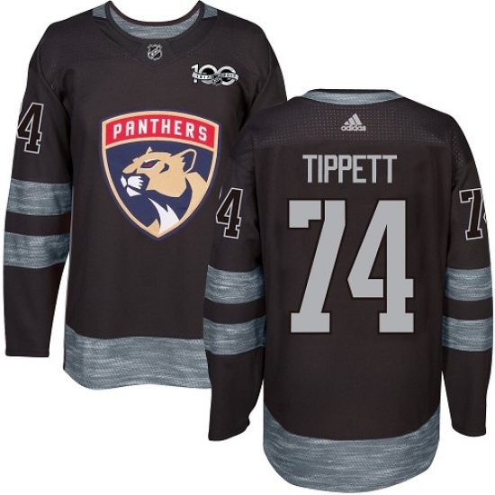 Men's Adidas Florida Panthers #74 Owen Tippett Authentic Black 1917-2017 100th Anniversary NHL Jersey Men's Adidas Florida Panthers #74 Owen Tippett Authentic Black 1917-2017 100th Anniversary NHL Jersey