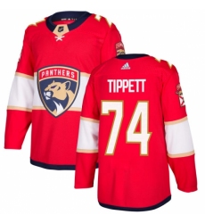 Men's Adidas Florida Panthers #74 Owen Tippett Authentic Red Home NHL Jersey
