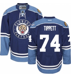 Men's Reebok Florida Panthers #74 Owen Tippett Authentic Navy Blue Third NHL Jersey
