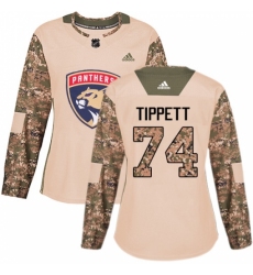 Women's Adidas Florida Panthers #74 Owen Tippett Authentic Camo Veterans Day Practice NHL Jersey