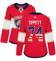 Women's Adidas Florida Panthers #74 Owen Tippett Authentic Red USA Flag Fashion NHL Jersey