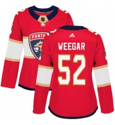 Women's Adidas Florida Panthers #52 MacKenzie Weegar Authentic Red Home NHL Jersey