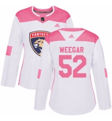 Women's Adidas Florida Panthers #52 MacKenzie Weegar Authentic White/Pink Fashion NHL Jersey