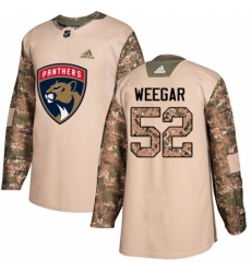 Youth Adidas Florida Panthers #52 MacKenzie Weegar Authentic Camo Veterans Day Practice NHL Jersey