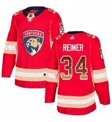 Men's Adidas Florida Panthers #34 James Reimer Authentic Red Drift Fashion NHL Jersey