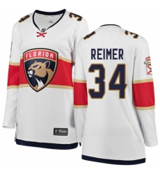Women's Florida Panthers #34 James Reimer Authentic White Away Fanatics Branded Breakaway NHL Jersey