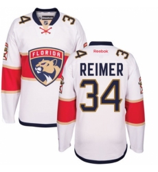 Women's Reebok Florida Panthers #34 James Reimer Authentic White Away NHL Jersey
