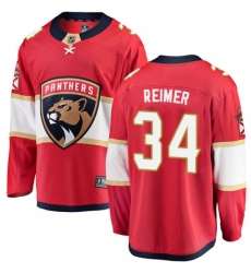 Youth Florida Panthers #34 James Reimer Fanatics Branded Red Home Breakaway NHL Jersey