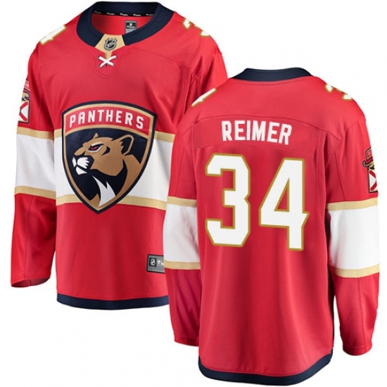 Youth Florida Panthers #34 James Reimer Fanatics Branded Red Home Breakaway NHL Jersey Youth Florida Panthers #34 James Reimer Fanatics Branded Red Home Breakaway NHL Jersey