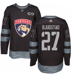 Men's Adidas Florida Panthers #27 Nick Bjugstad Authentic Black 1917-2017 100th Anniversary NHL Jersey