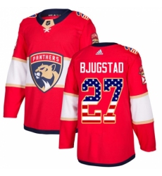 Men's Adidas Florida Panthers #27 Nick Bjugstad Authentic Red USA Flag Fashion NHL Jersey