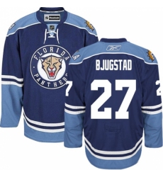 Men's Reebok Florida Panthers #27 Nick Bjugstad Authentic Navy Blue Third NHL Jersey