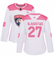 Women's Adidas Florida Panthers #27 Nick Bjugstad Authentic White/Pink Fashion NHL Jersey