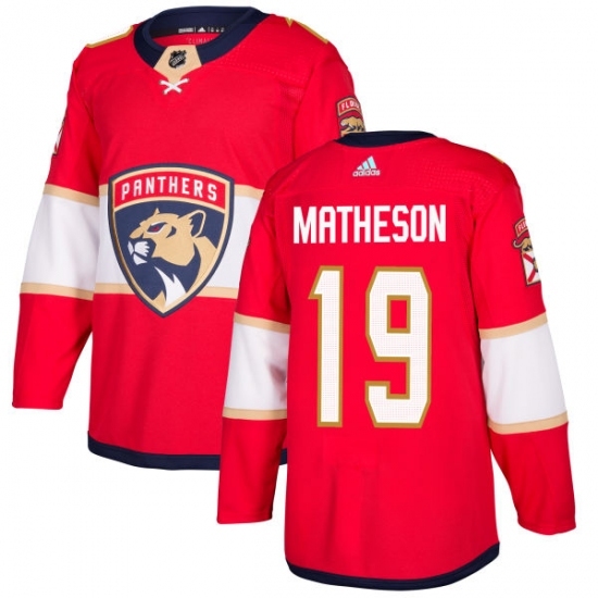Men's Adidas Florida Panthers #19 Michael Matheson Authentic Red Home NHL Jersey Men's Adidas Florida Panthers #19 Michael Matheson Authentic Red Home NHL Jersey