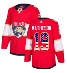 Men's Adidas Florida Panthers #19 Michael Matheson Authentic Red USA Flag Fashion NHL Jersey
