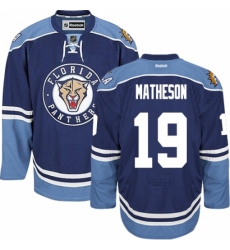 Men's Reebok Florida Panthers #19 Michael Matheson Authentic Navy Blue Third NHL Jersey