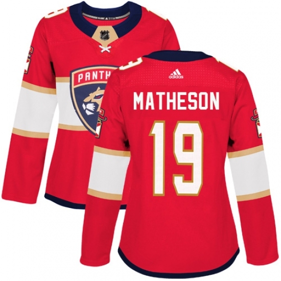 Women's Adidas Florida Panthers #19 Michael Matheson Authentic Red Home NHL Jersey Women's Adidas Florida Panthers #19 Michael Matheson Authentic Red Home NHL Jersey