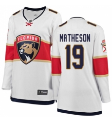 Women's Florida Panthers #19 Michael Matheson Authentic White Away Fanatics Branded Breakaway NHL Jersey