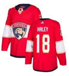 Men's Adidas Florida Panthers #18 Micheal Haley Authentic Red Home NHL Jersey