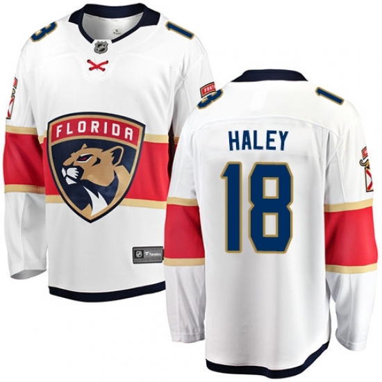 Men's Florida Panthers #18 Micheal Haley Fanatics Branded White Away Breakaway NHL Jersey Men's Florida Panthers #18 Micheal Haley Fanatics Branded White Away Breakaway NHL Jersey