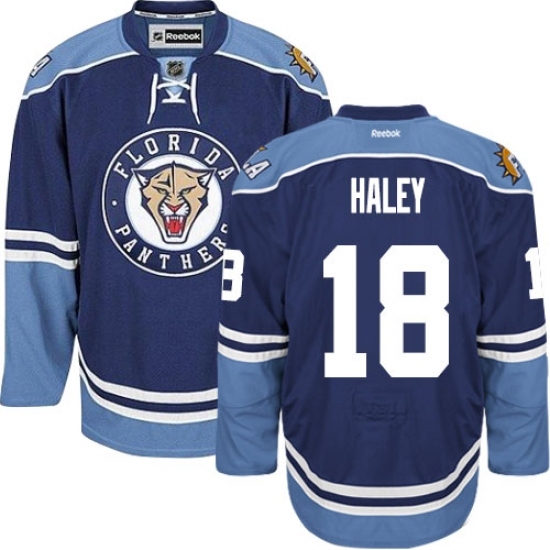 Men's Reebok Florida Panthers #18 Micheal Haley Authentic Navy Blue Third NHL Jersey Men's Reebok Florida Panthers #18 Micheal Haley Authentic Navy Blue Third NHL Jersey