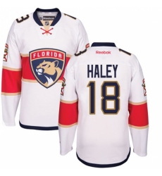 Men's Reebok Florida Panthers #18 Micheal Haley Authentic White Away NHL Jersey