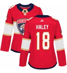 Women's Adidas Florida Panthers #18 Micheal Haley Premier Red Home NHL Jersey