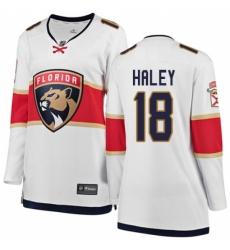 Women's Florida Panthers #18 Micheal Haley Authentic White Away Fanatics Branded Breakaway NHL Jersey