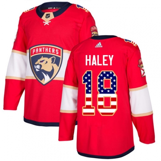 Youth Adidas Florida Panthers #18 Micheal Haley Authentic Red USA Flag Fashion NHL Jersey Youth Adidas Florida Panthers #18 Micheal Haley Authentic Red USA Flag Fashion NHL Jersey