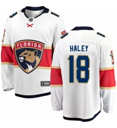 Youth Florida Panthers #18 Micheal Haley Fanatics Branded White Away Breakaway NHL Jersey