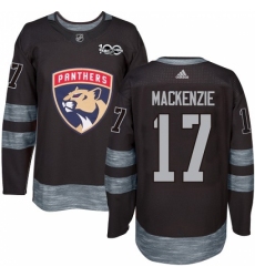 Men's Adidas Florida Panthers #17 Derek MacKenzie Authentic Black 1917-2017 100th Anniversary NHL Jersey