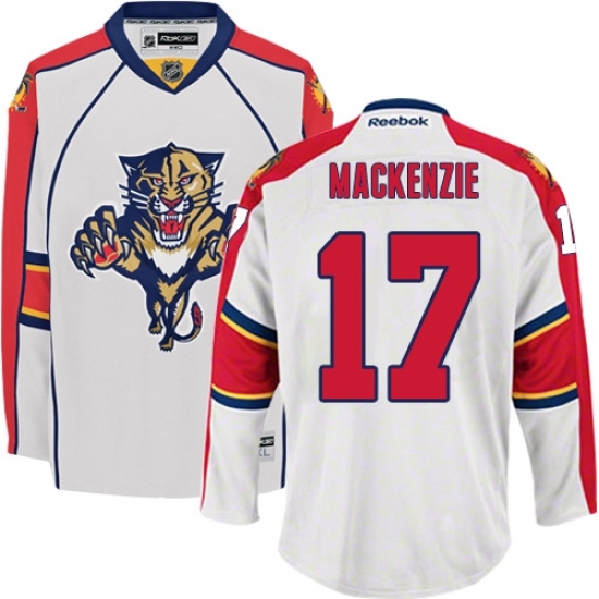 Men's Reebok Florida Panthers #17 Derek MacKenzie Authentic White Away NHL Jersey Men's Reebok Florida Panthers #17 Derek MacKenzie Authentic White Away NHL Jersey