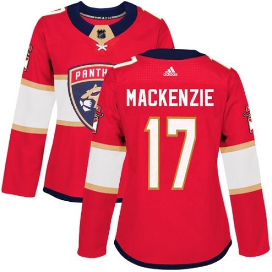 Women's Adidas Florida Panthers #17 Derek MacKenzie Authentic Red Home NHL Jersey Women's Adidas Florida Panthers #17 Derek MacKenzie Authentic Red Home NHL Jersey