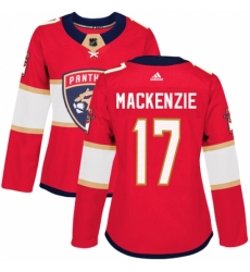 Women's Adidas Florida Panthers #17 Derek MacKenzie Premier Red Home NHL Jersey
