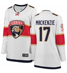 Women's Florida Panthers #17 Derek MacKenzie Authentic White Away Fanatics Branded Breakaway NHL Jersey