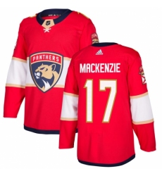 Youth Adidas Florida Panthers #17 Derek MacKenzie Authentic Red Home NHL Jersey