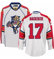 Youth Reebok Florida Panthers #17 Derek MacKenzie Authentic White Away NHL Jersey