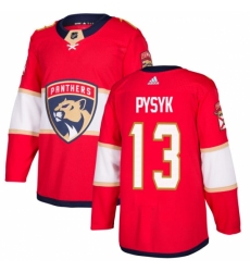 Men's Adidas Florida Panthers #13 Mark Pysyk Authentic Red Home NHL Jersey