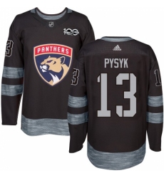 Men's Adidas Florida Panthers #13 Mark Pysyk Premier Black 1917-2017 100th Anniversary NHL Jersey