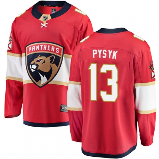 Men's Florida Panthers #13 Mark Pysyk Fanatics Branded Red Home Breakaway NHL Jersey Men's Florida Panthers #13 Mark Pysyk Fanatics Branded Red Home Breakaway NHL Jersey