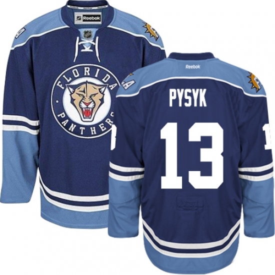 Men's Reebok Florida Panthers #13 Mark Pysyk Authentic Navy Blue Third NHL Jersey Men's Reebok Florida Panthers #13 Mark Pysyk Authentic Navy Blue Third NHL Jersey
