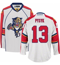 Men's Reebok Florida Panthers #13 Mark Pysyk Authentic White Away NHL Jersey